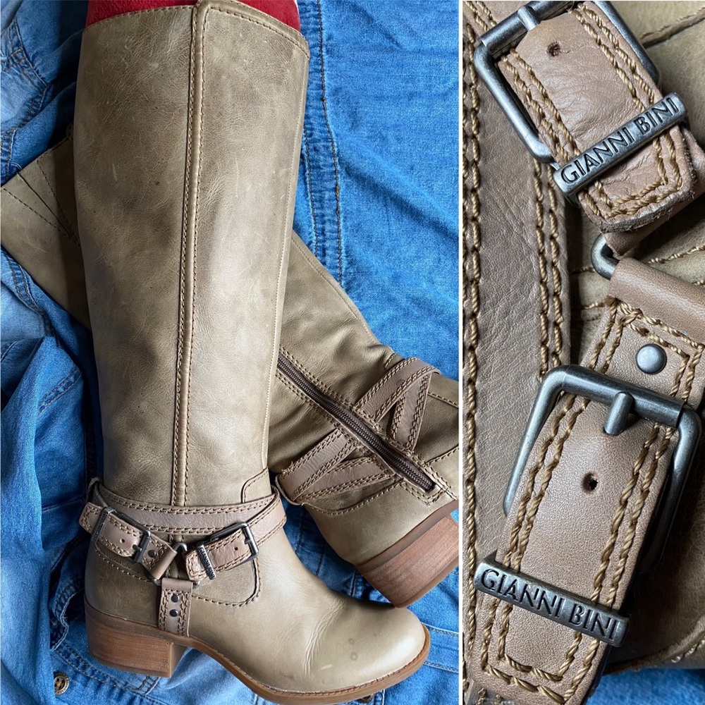 Leather tall boot